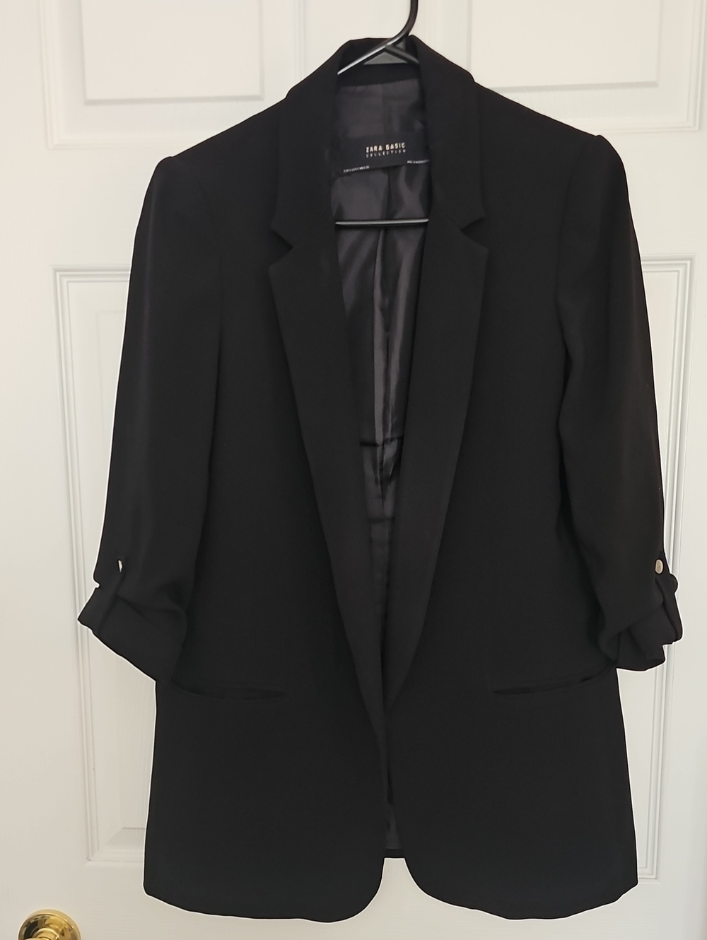 Zara Black Tailored Longline Blazer